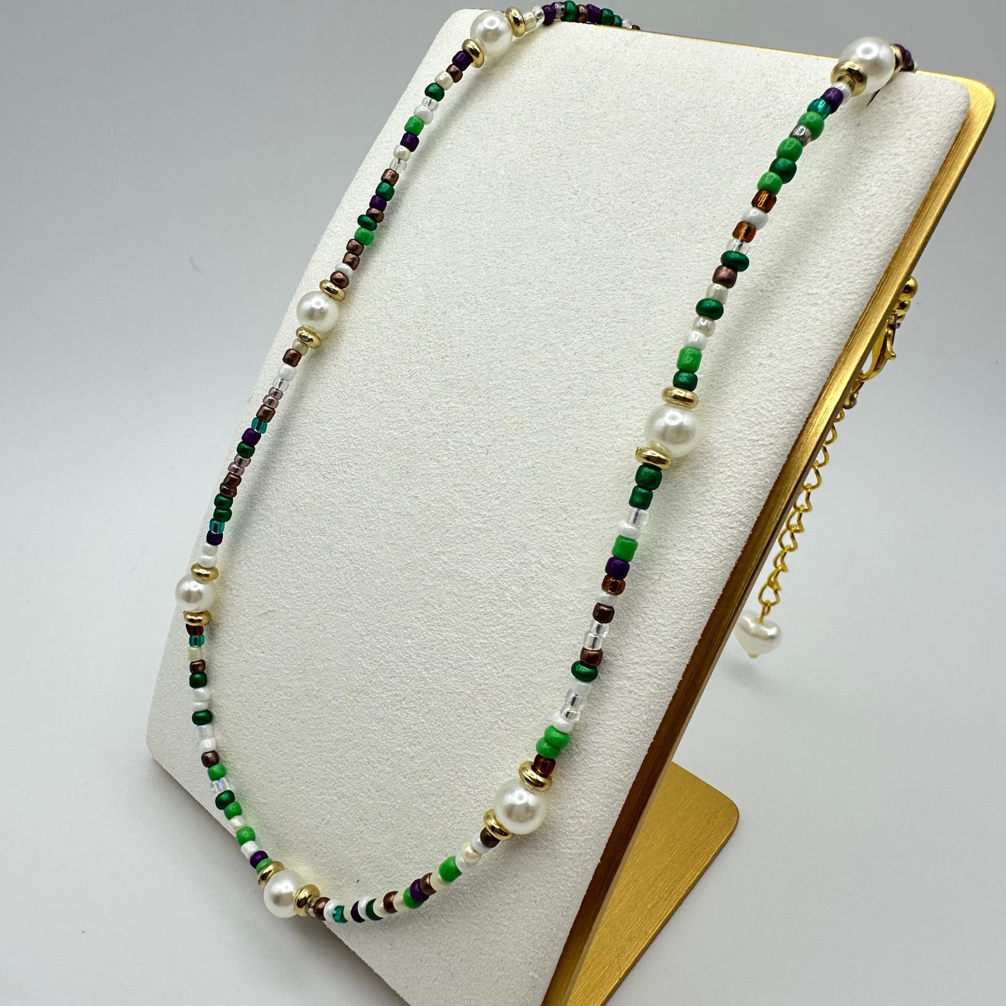 π Verdant Pearlette Beaded Necklace