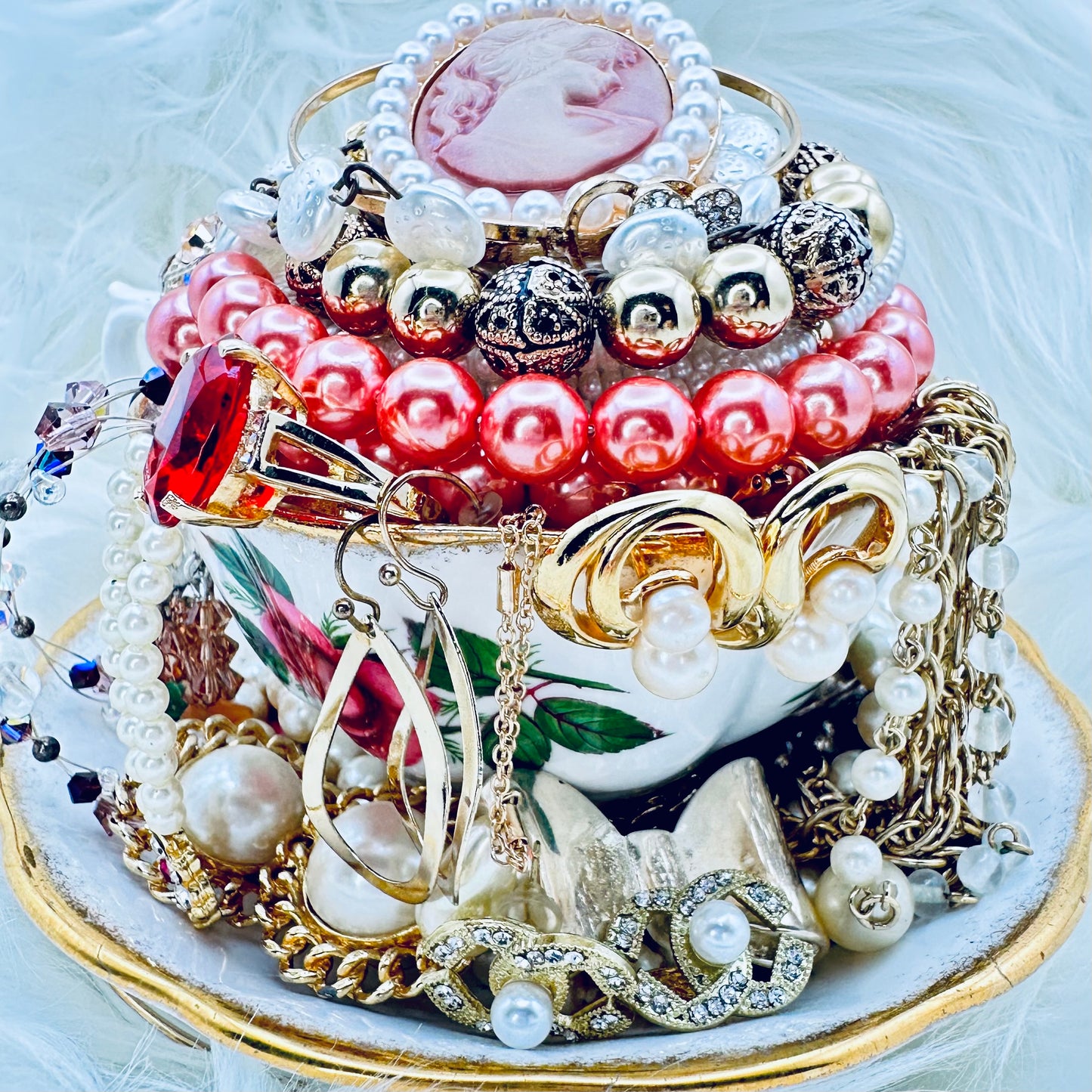 Rosewood Manor Mystery Jewelry Jar β Victorian Garden Theme