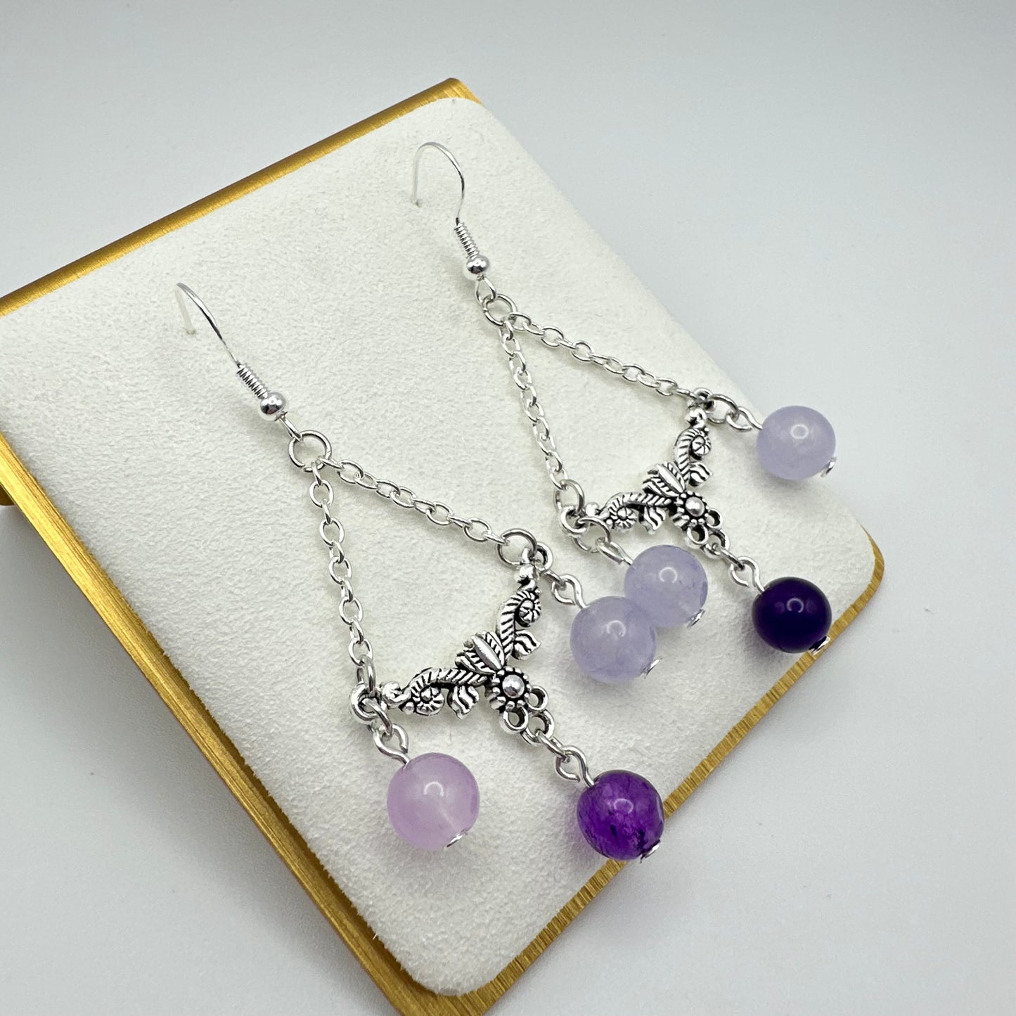 🦋 Amethyst Garden Chandelier Earrings