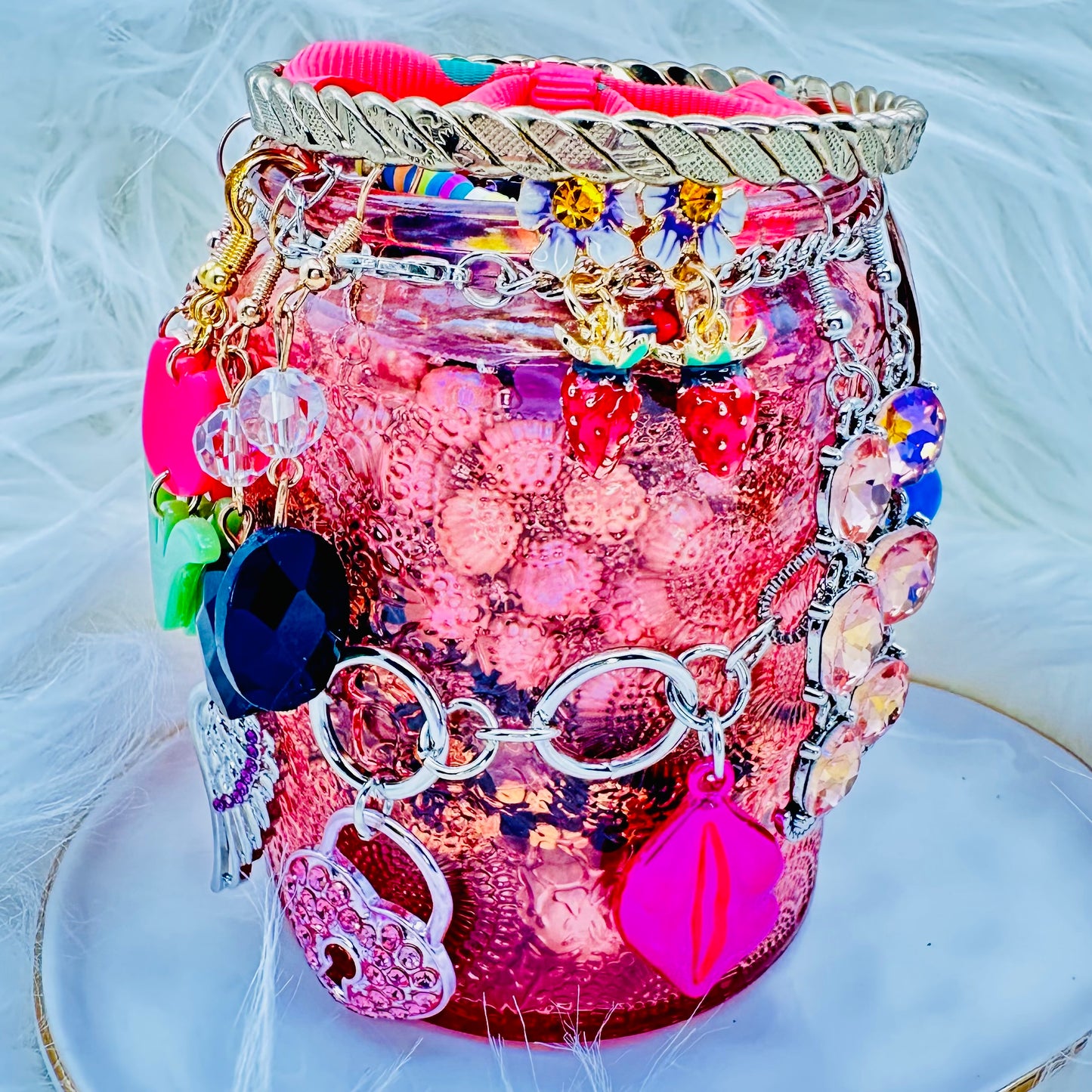 Rosé Reverie Mystery Jewelry Jar – Girly Pink Playful Glam Theme