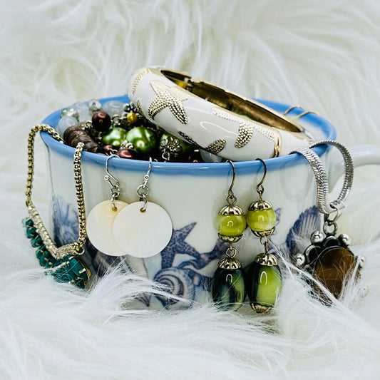 Ocean’s Whisper Mystery Jewelry Jar – Mermaid Coastal Theme