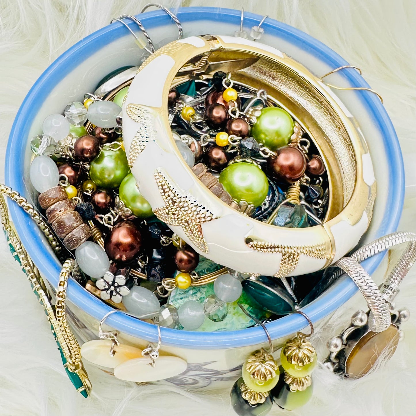 Ocean’s Whisper Mystery Jewelry Jar – Mermaid Coastal Theme