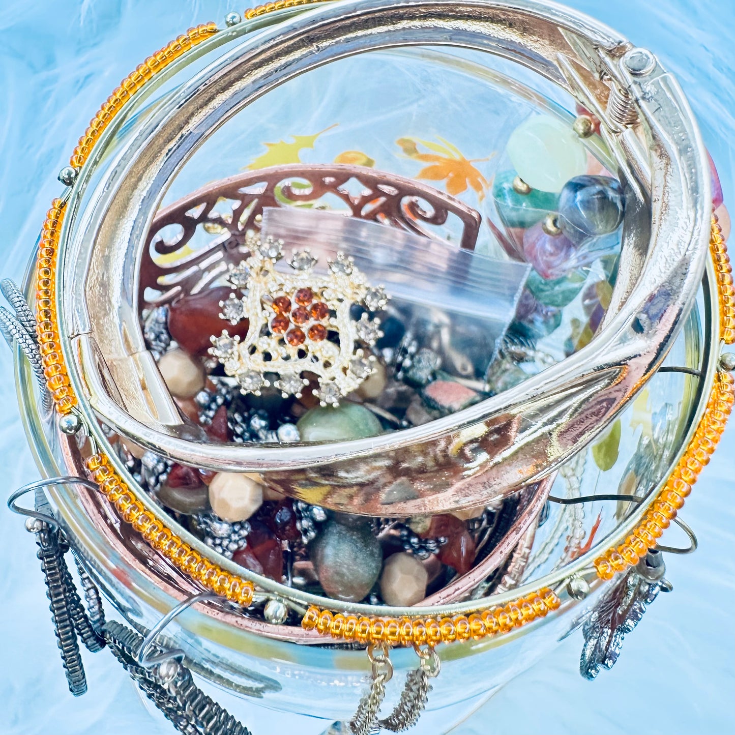 Amber Harvest Glow Mystery Jewelry Jar – Autumn Harvest Theme