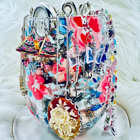 Dewdrop Meadow Mystery Jewelry Jar – Spring Floral Fairycore Theme