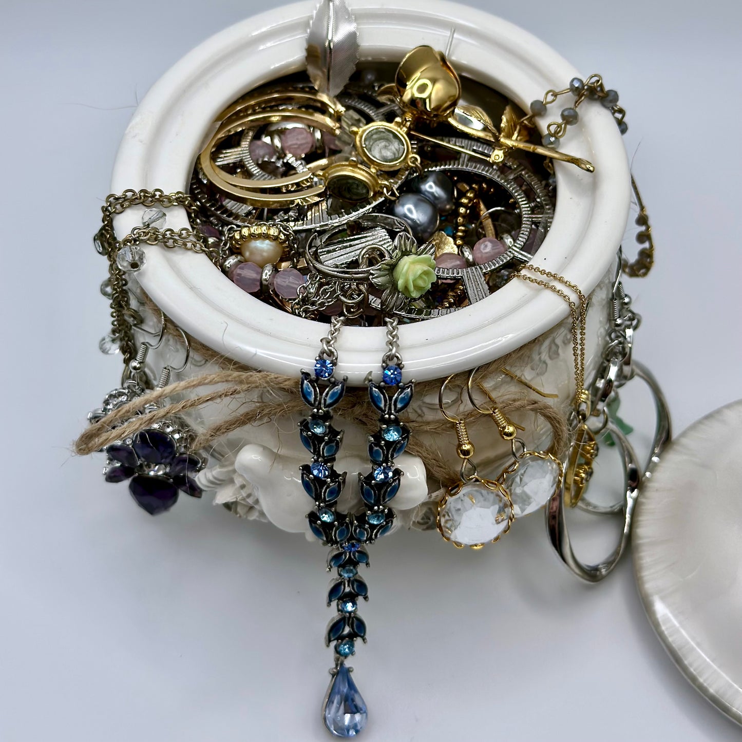 🕊️ The Enchanted Cottages Collection: Dove’s Nest Cottage Mystery Jewelry Jar
